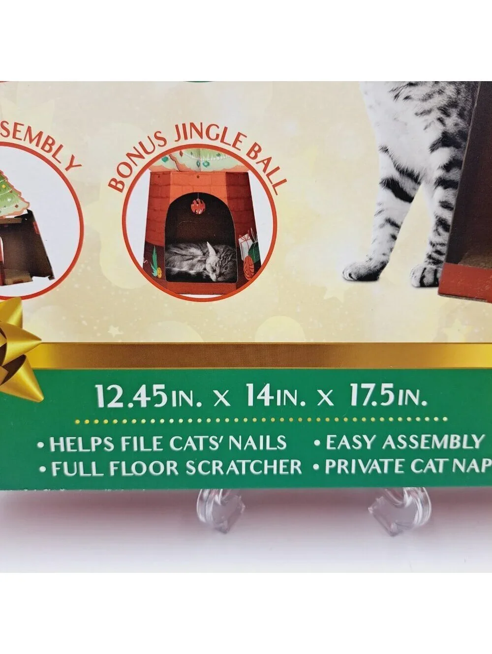 American Cat Club Carboard Scratch Holiday Christmas Tree House Size 12x14x17 in